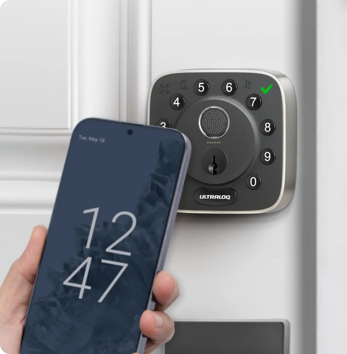 A phone tapping Bolt Pro to unlock