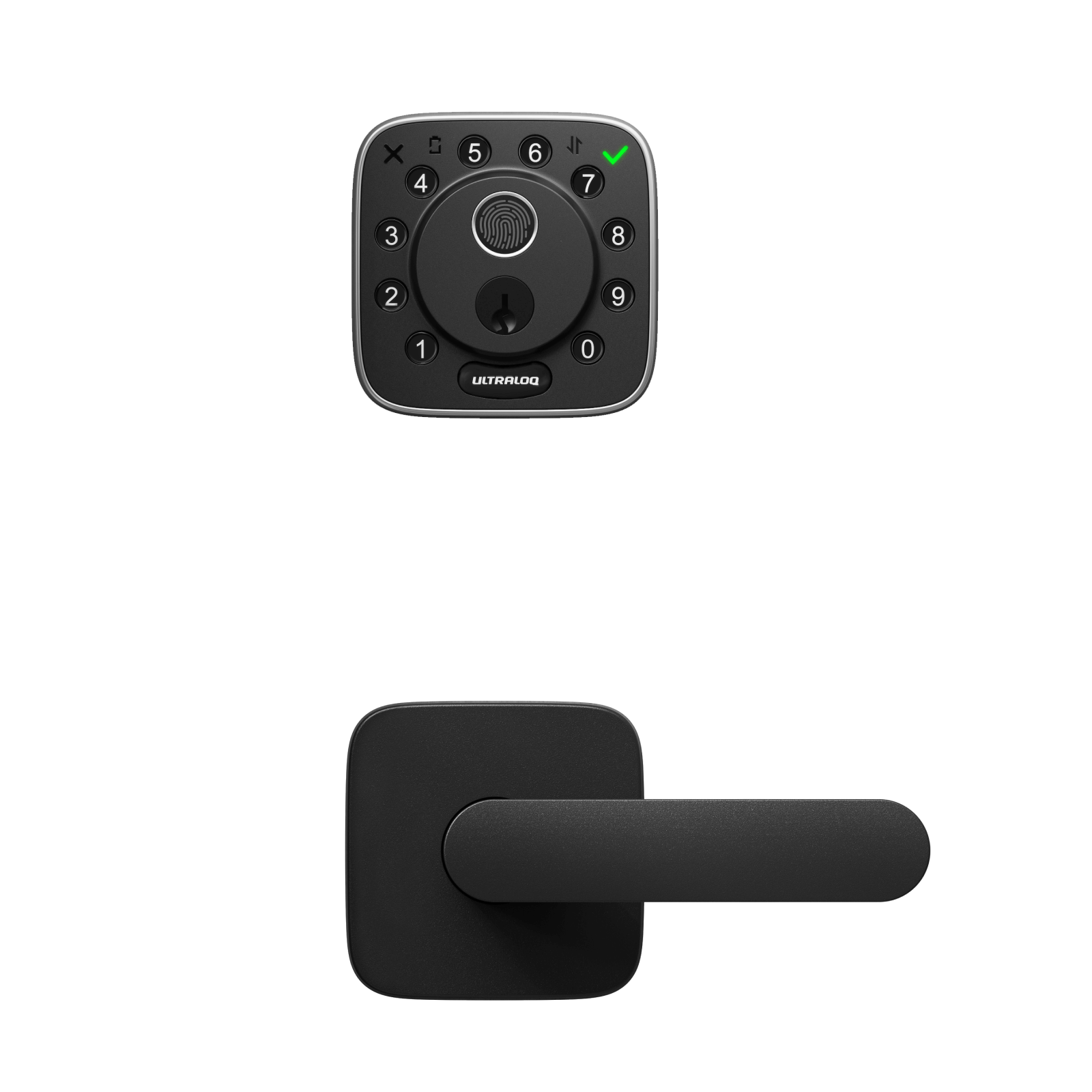 Black Aluminum Handle & ULTRALOQ Bolt Fingerprint Smart Lock Secure Keyless Entry Main Image