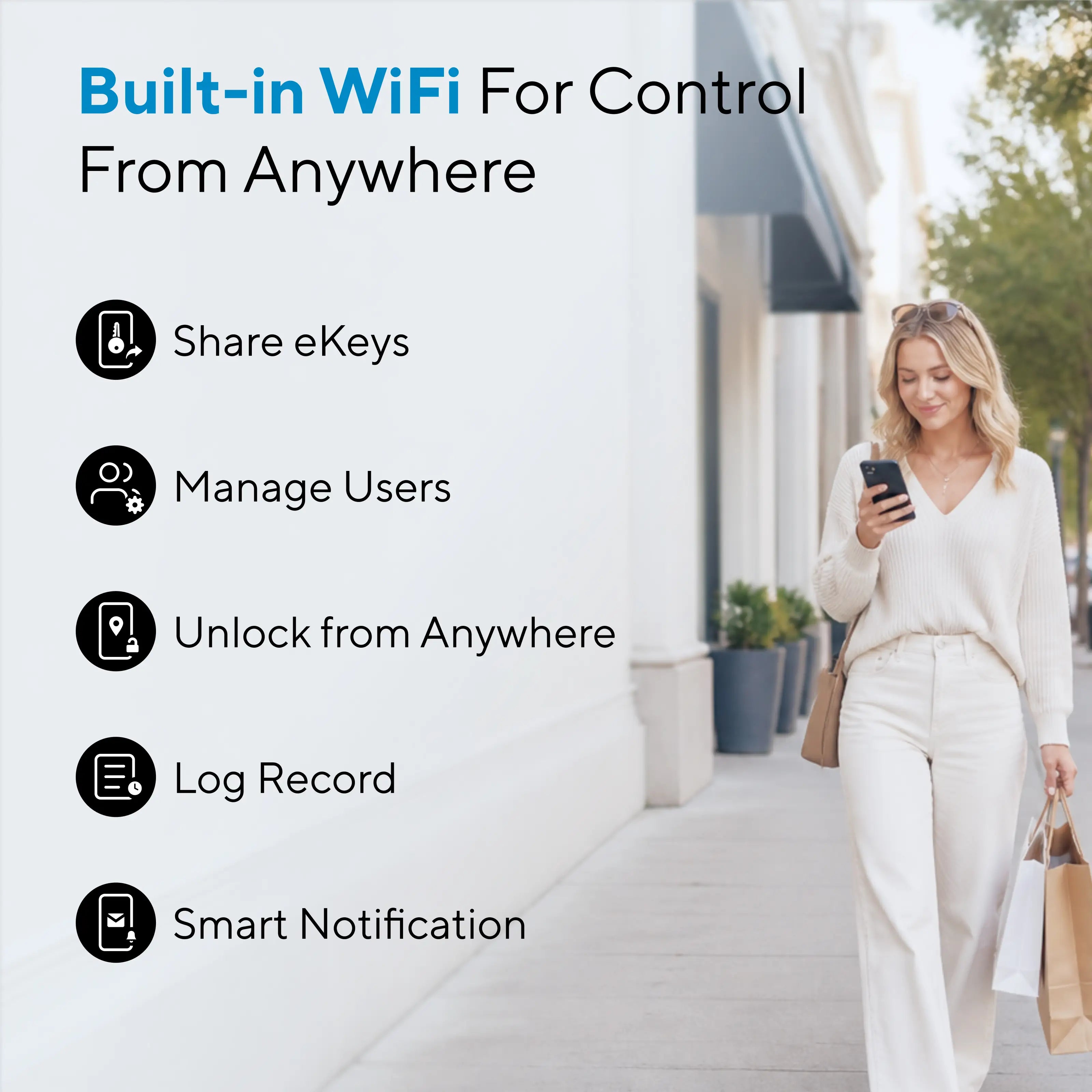 ULTRALOQ Bolt Pro smart lock with built-in WiFi for remote access and control