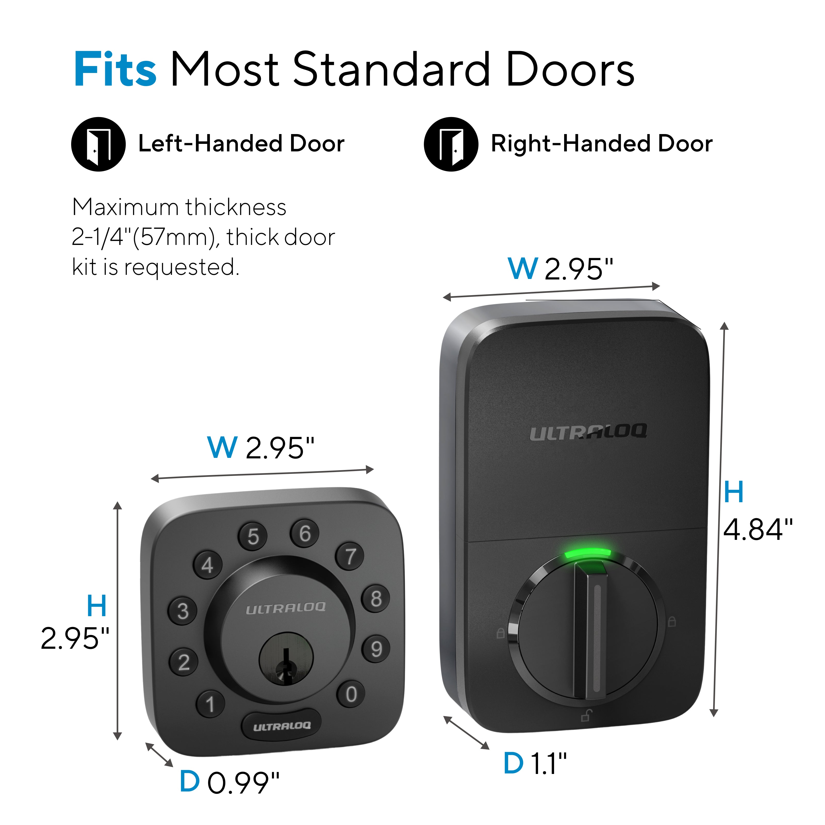 ULTRALOQ Bolt Z-Wave Smart Lock - Keypad Deadbolt with Key Backup