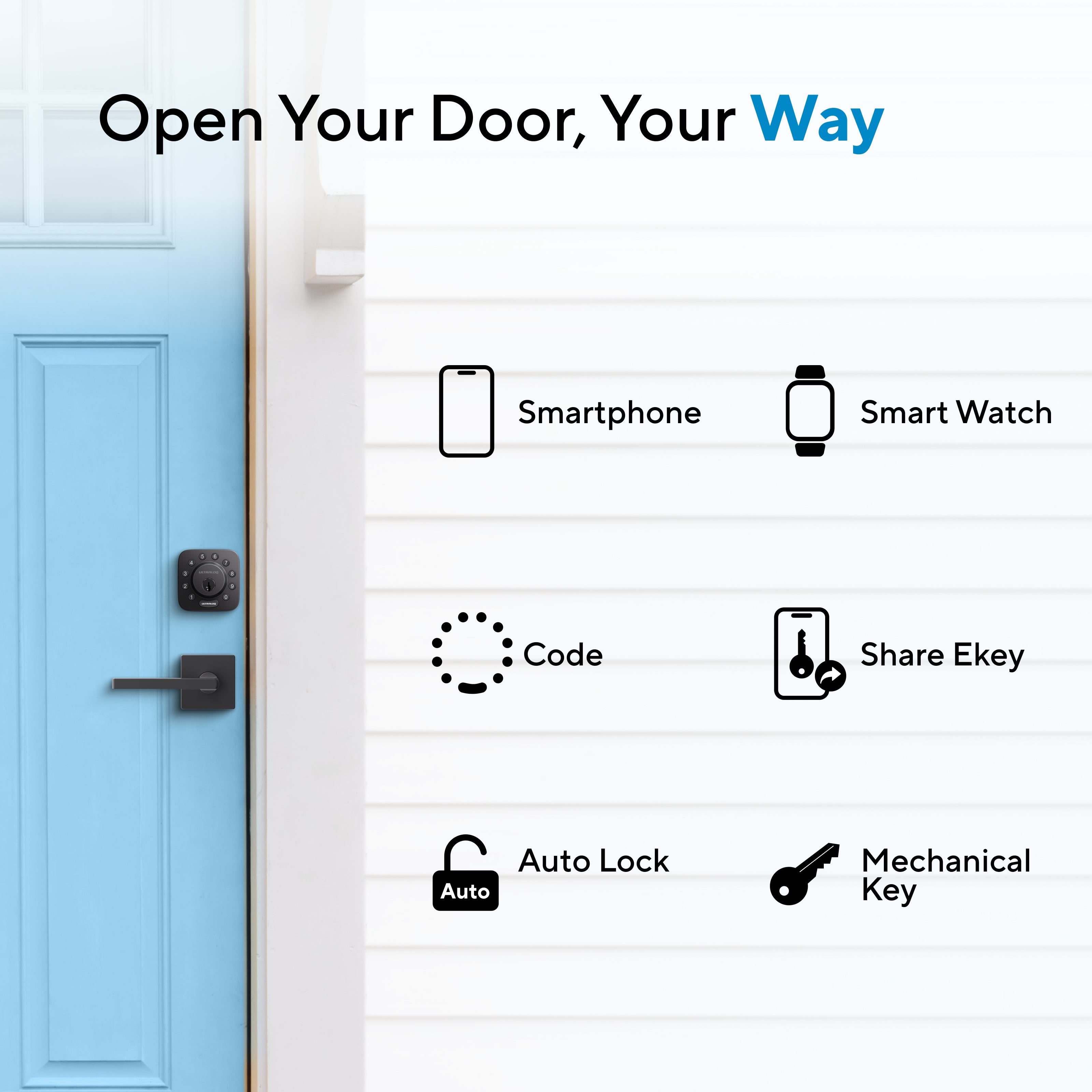 ULTRALOQ Bolt Z-Wave Smart Lock - Keypad Deadbolt with Key Backup