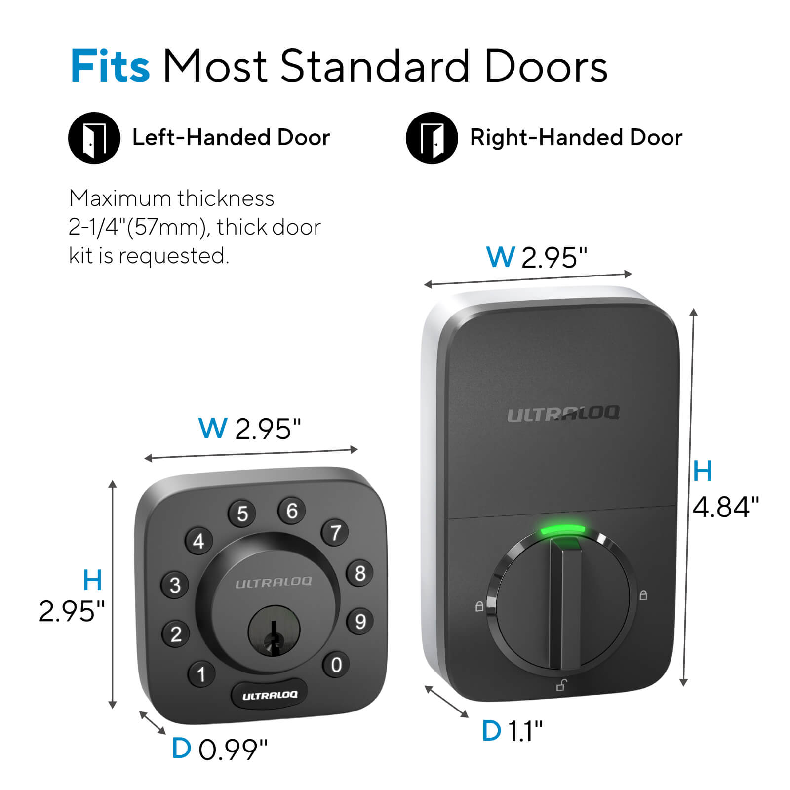 ULTRALOQ Bolt Z-Wave Smart Lock - Keypad Deadbolt with Key Backup