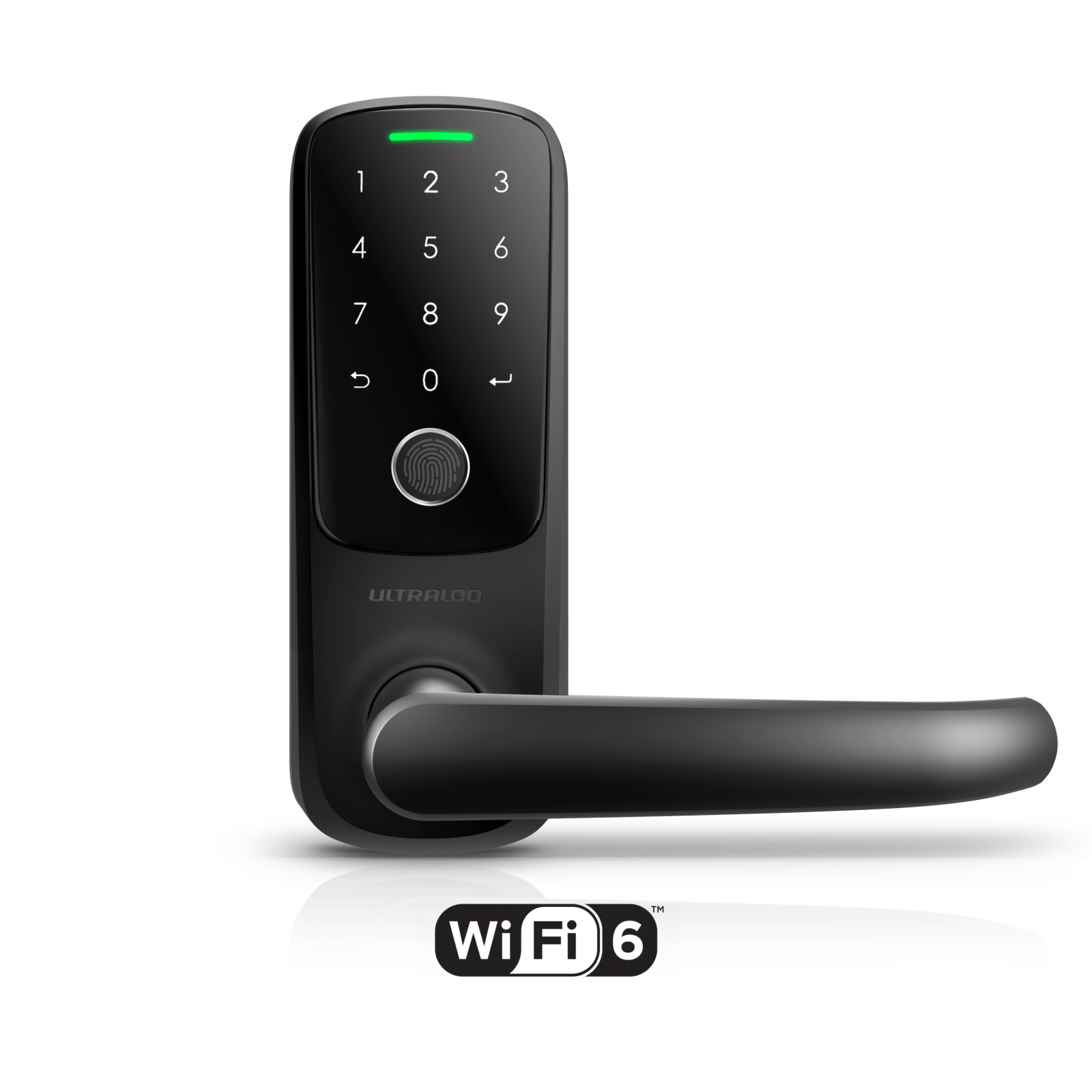 ULTRALOQ Latch 5 Fingerprint WiFi 6 smart lever lock in black