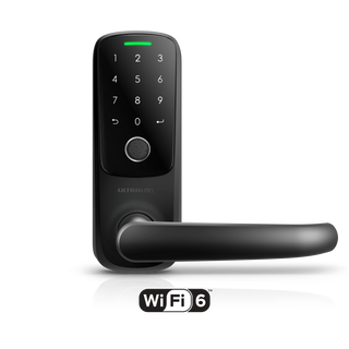 ULTRALOQ Latch 5 Fingerprint WiFi 6 smart lever lock in black